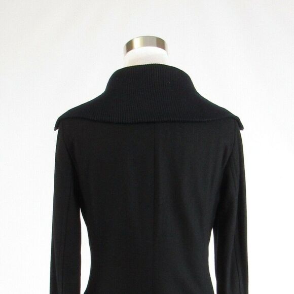 Black wool blend DKNY long sleeve pea coat 0 - Picture 8 of 8